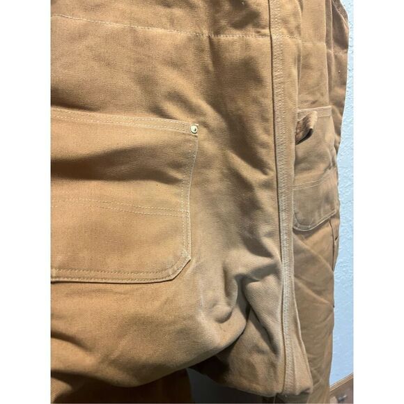 Carhartt Brown Overall Bibs Men’s Size 42x32 Preowned - Discoloration-Marks - Picture 12 of 16